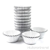 Xlloest Premium Mini Foil Baking Cups Cupcake Liners Paper Pack of 300 (Silver) - B077DQB73W